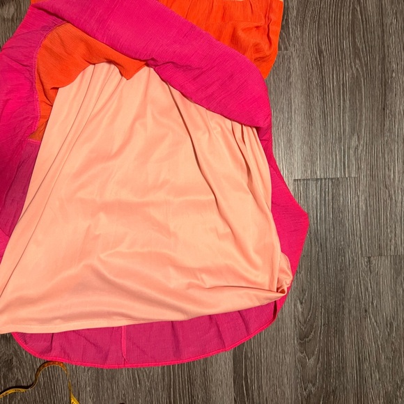 Flying Tomato Pleated Tiered Maxi Dress in Pink and Orange - Picture 11 of 14